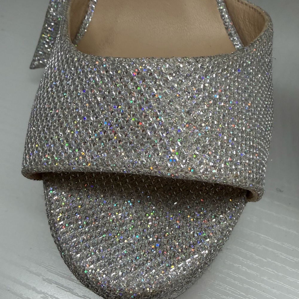 $575 Stuart Weitzman Disco Platform Sandals Silve… - image 7